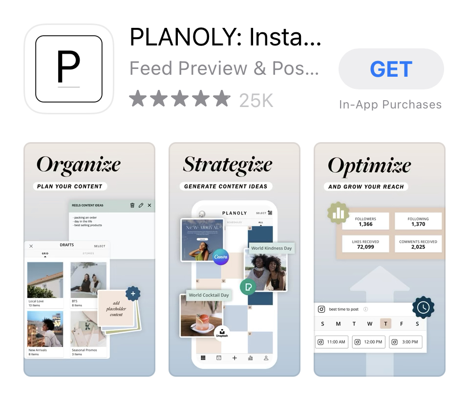 PLANOLY App Store Listing